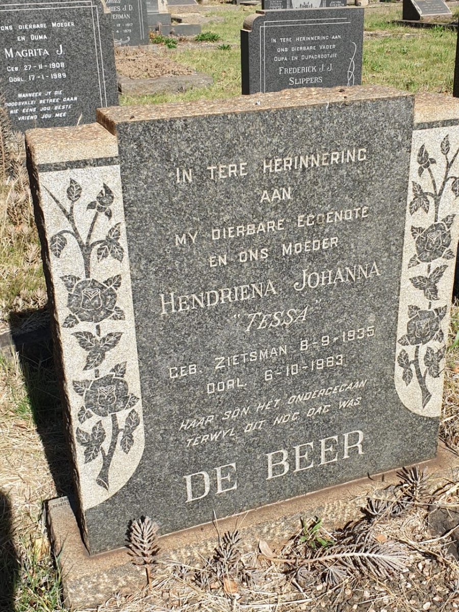 BEER Hendriena Johanna, de nee ZIETSMAN 1935-1983