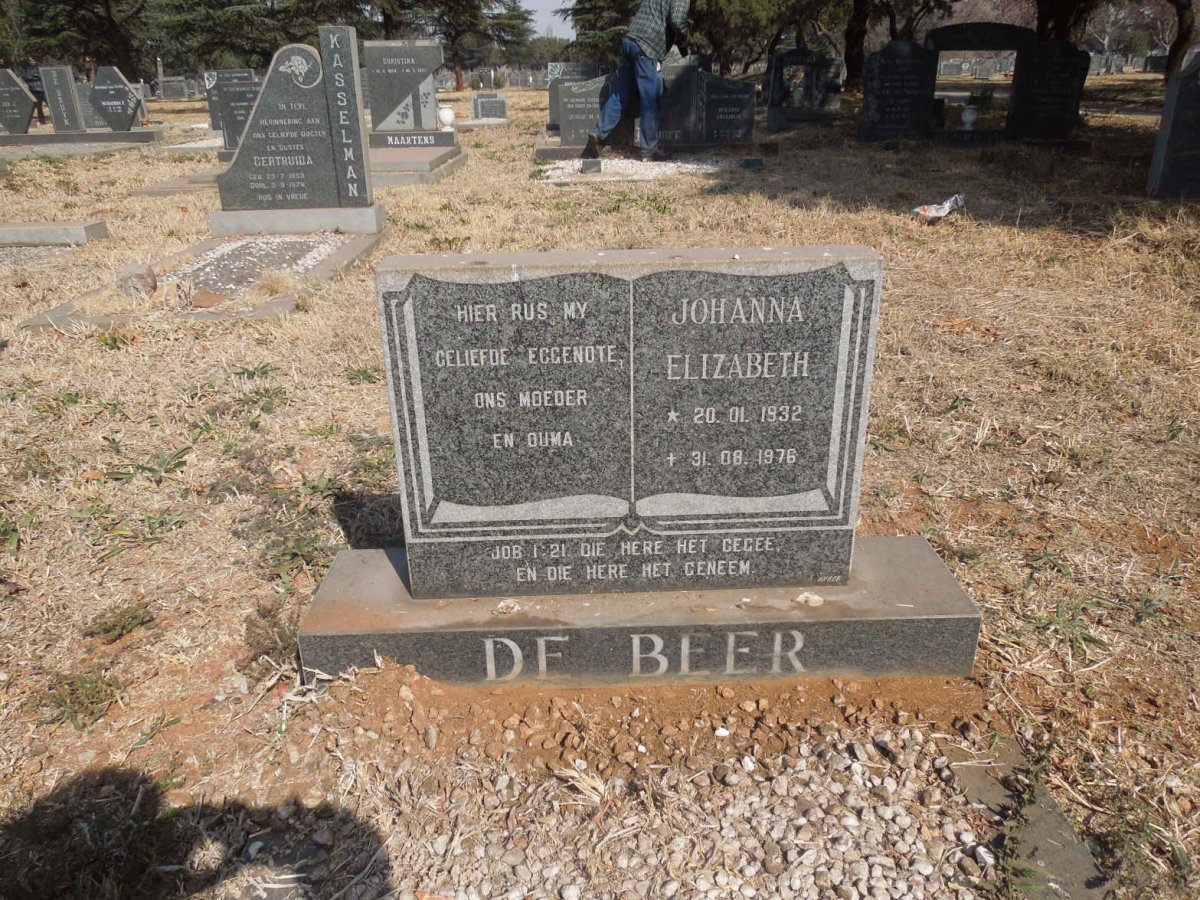 BEER Johanna Elizabeth, de 1932-1976