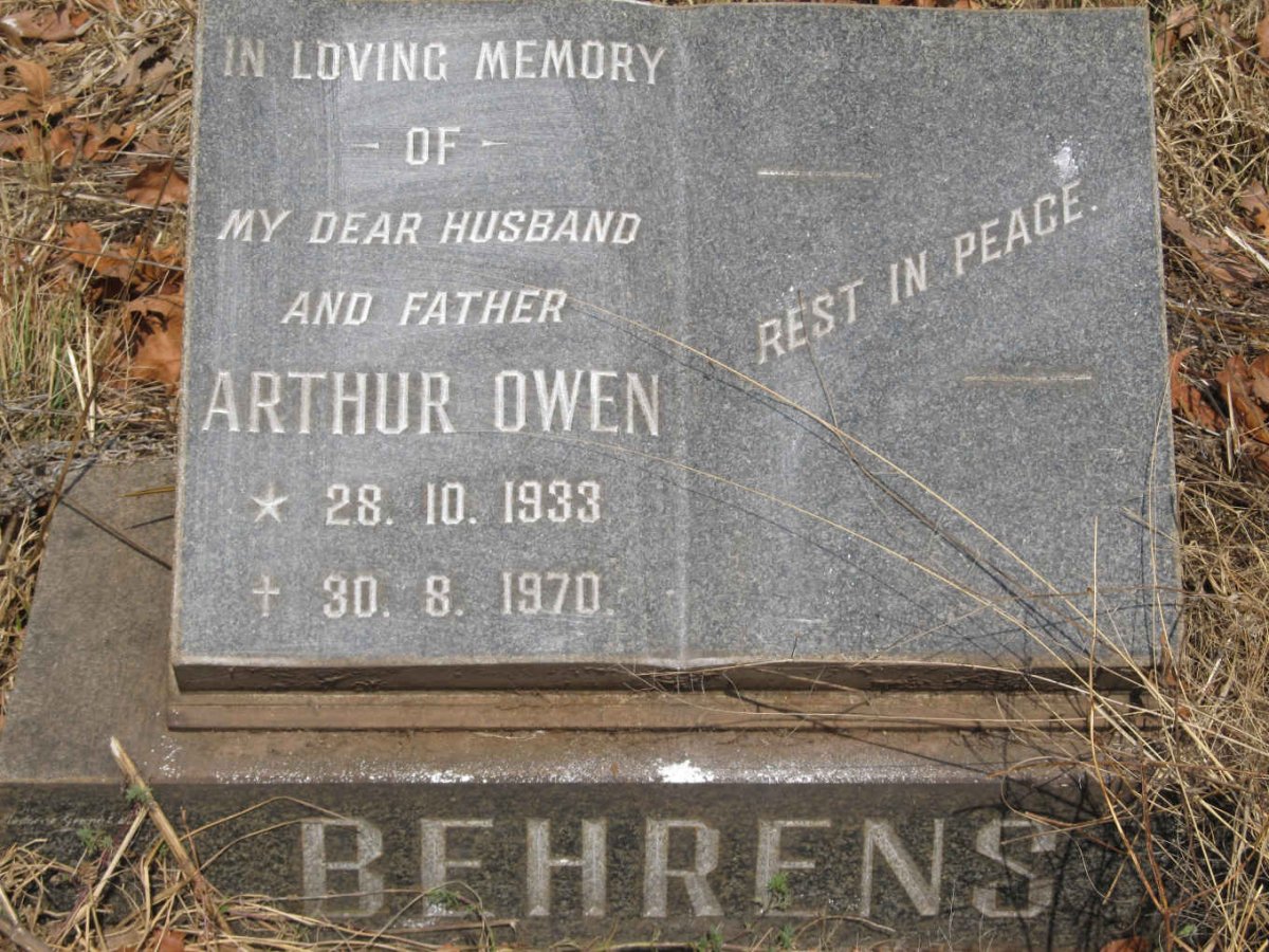 BEHRENS Arthur Owen 1933-1970