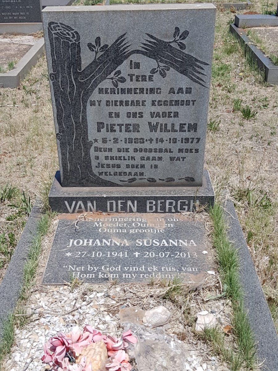 BERGH Pieter Willem, van den 1933-1977 &amp; Johanna Susanna 1941-2013