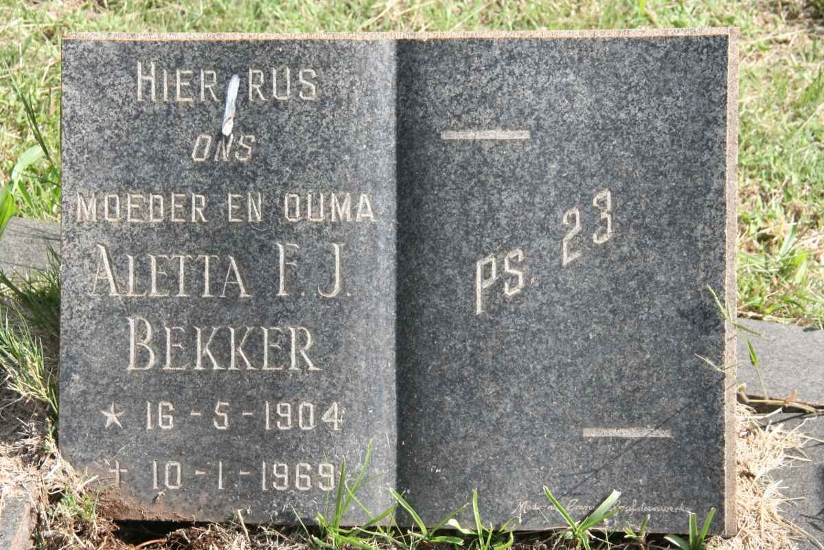 BEKKER Aletta F.J. 1904-1969