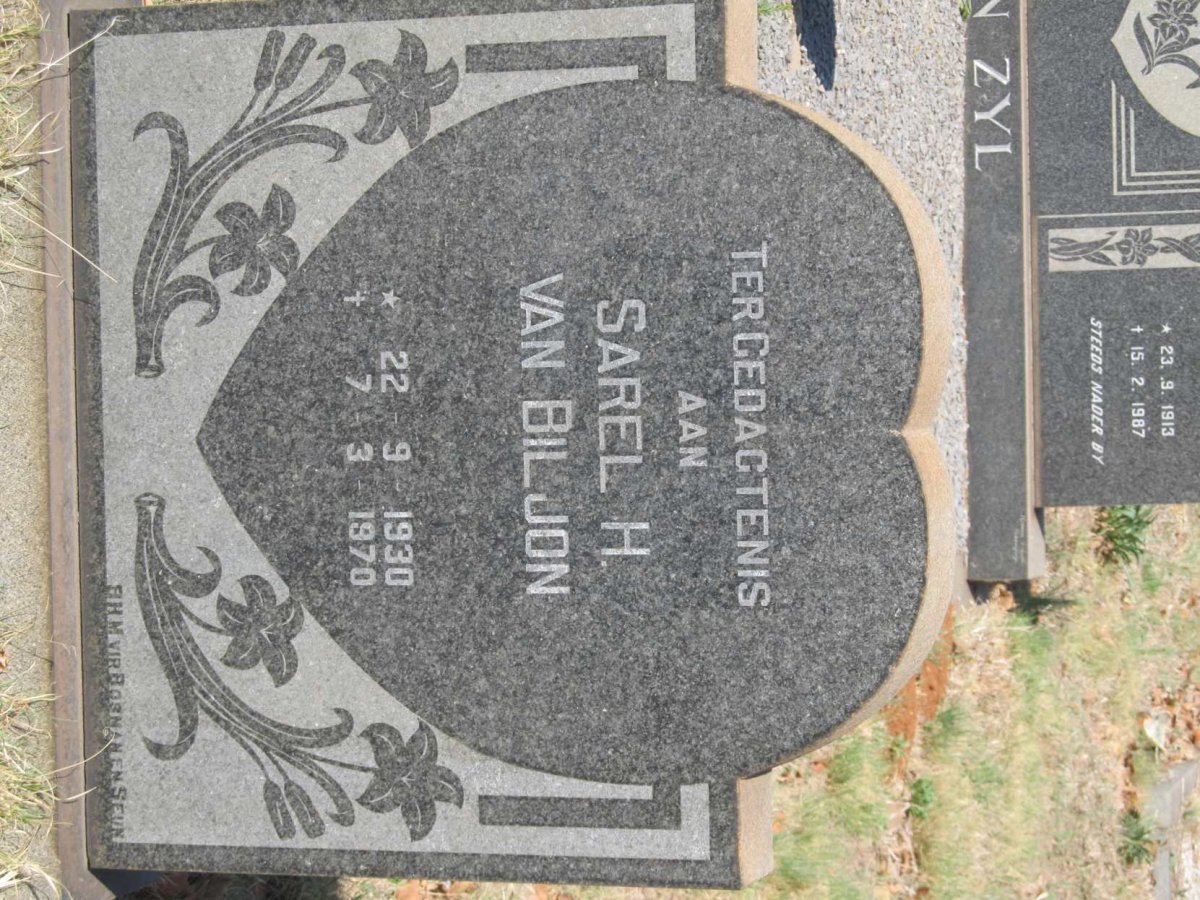 BILJON Sarel H., van 1930-1970