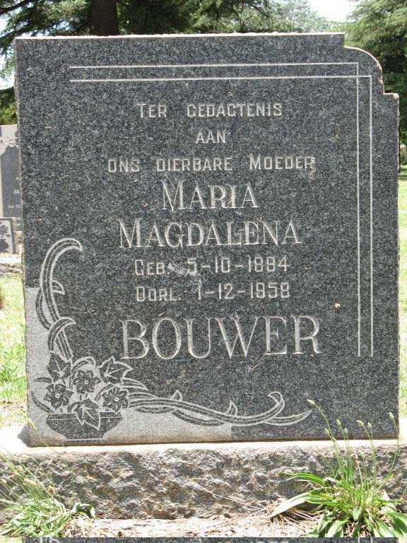 BOUWER Maria Magdalena 1894-1958