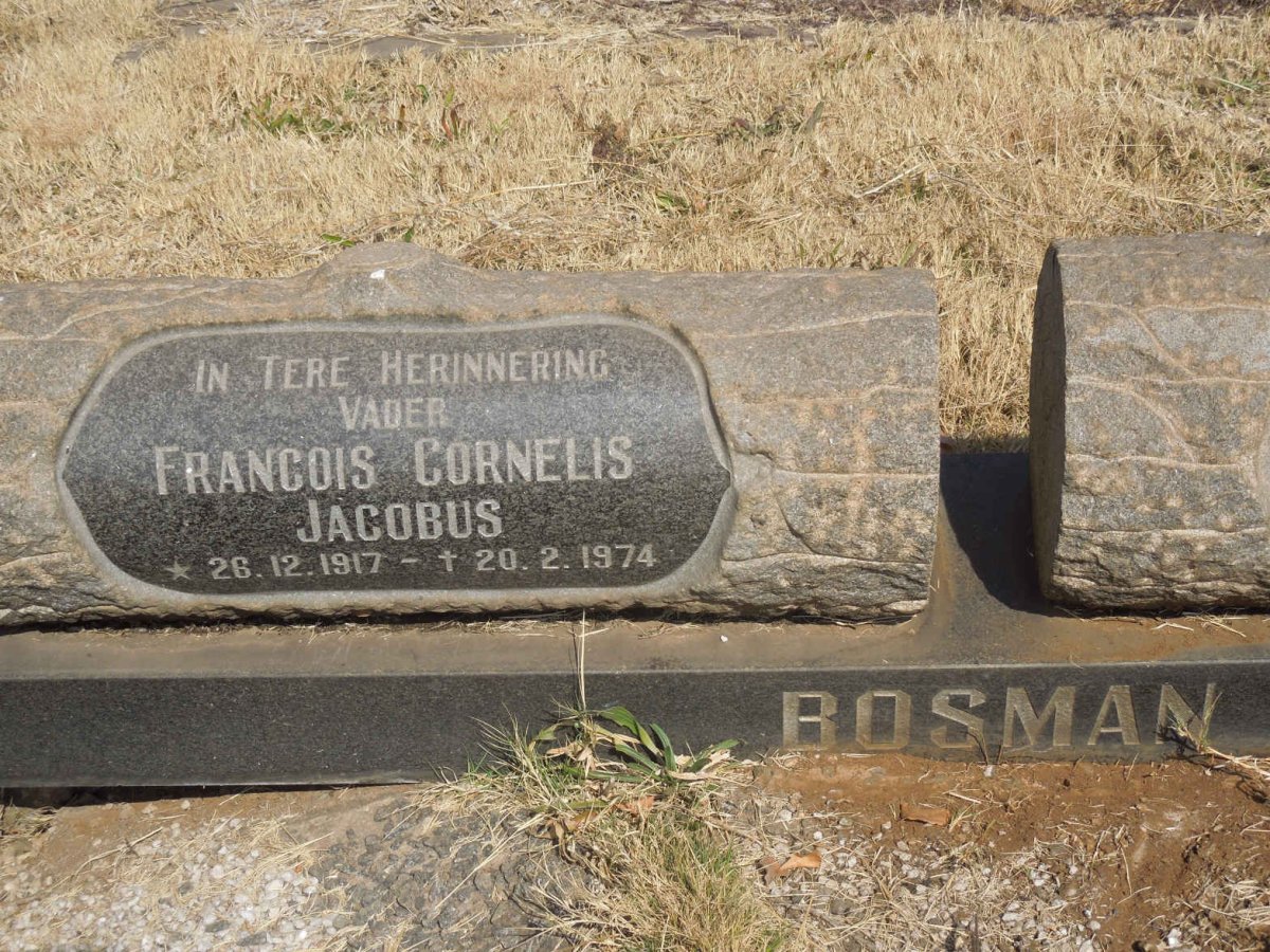 BOSMAN Francois Cornelis Jacobus 1917-1974 &amp; Christina Johanna 1926-1994 _2