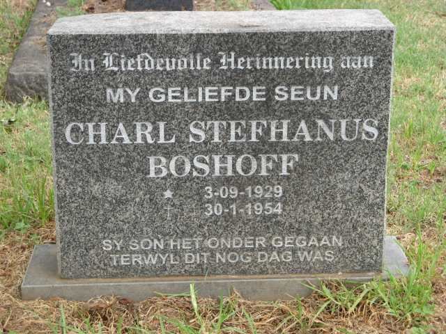 BOSHOFF Charl Stefhanus 1929-1954