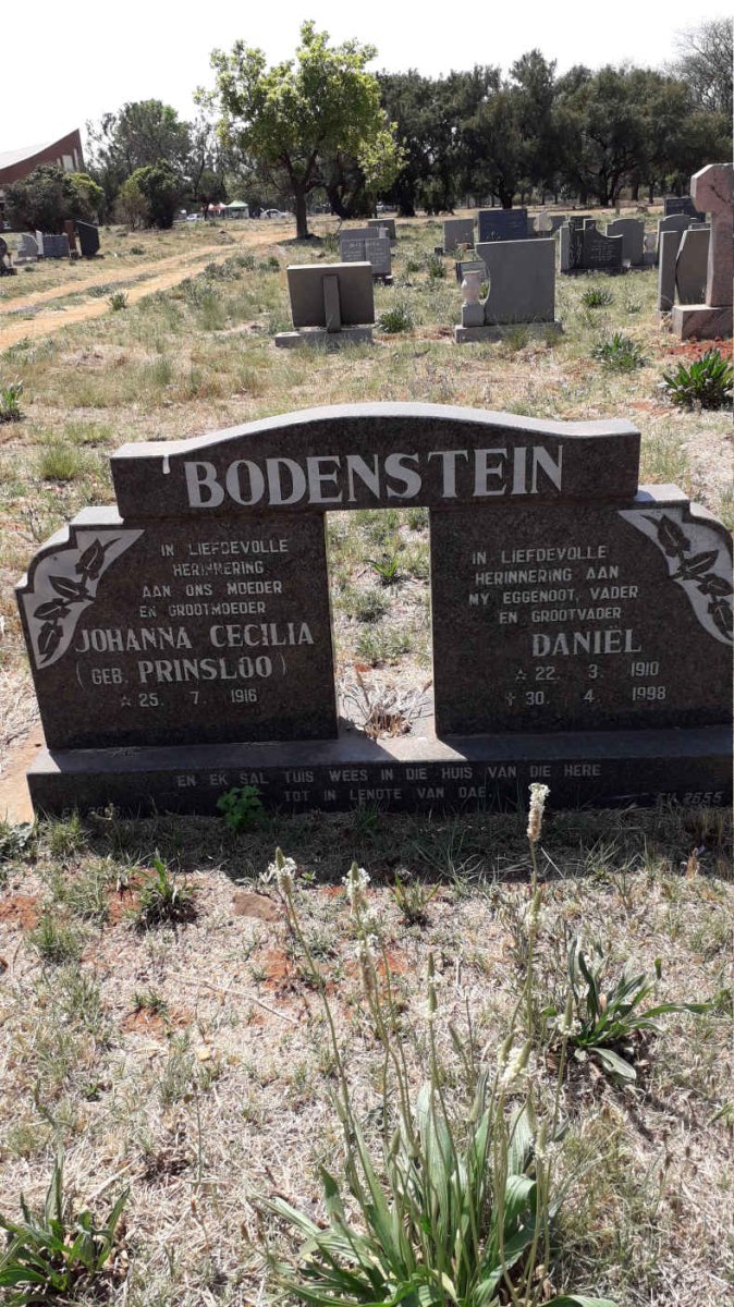 BODENSTEIN Daniel 1910-1998 &amp; Johanna Cecilia PRINSLOO 1916-