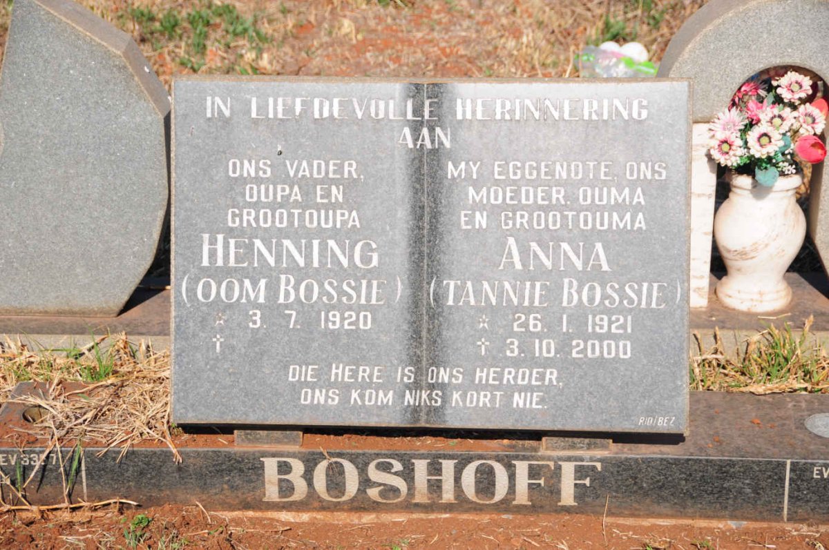 BOSHOFF Henning 1920- & Anna 1921-2000
