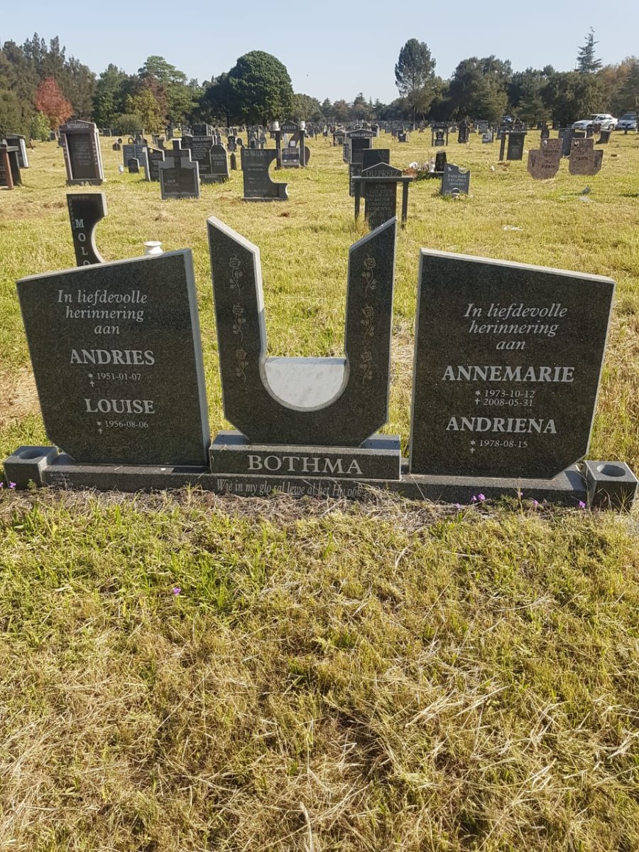 BOTHMA  Andries 1951- &amp; Louise 1956- :: BOTHMA  Annemarie 1973-2008 :: BOTHMA Andriena 1978-
