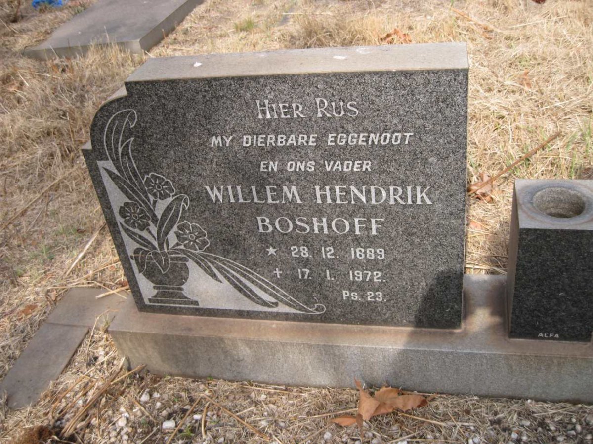 BOSHOFF Willem Hendrik 1889-1972