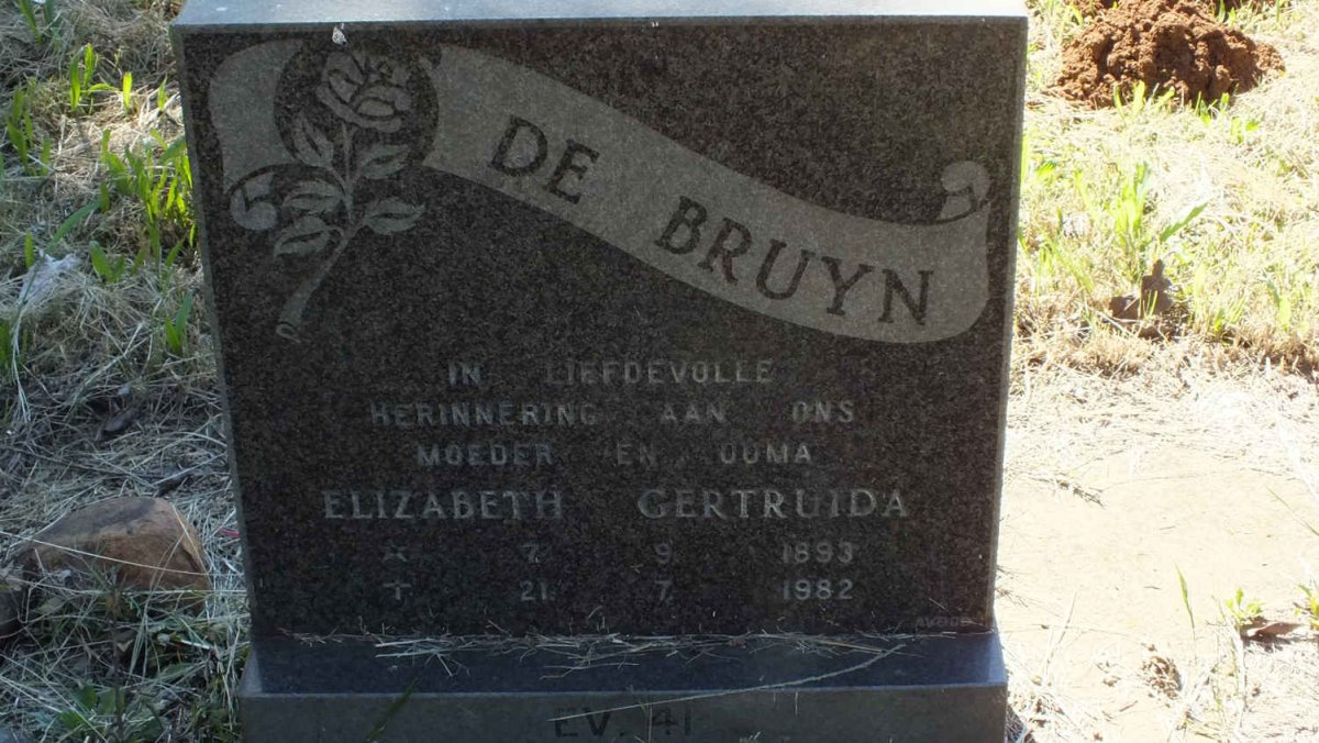 BRUYN Elizabeth Gertruida, de 1893-1982