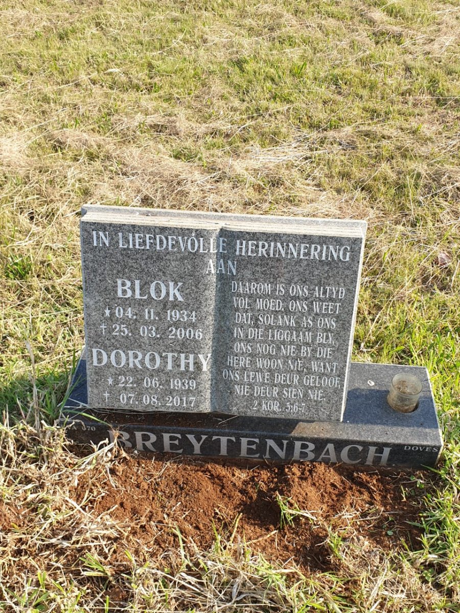 BREYTENBACH Blok 1934-2006 &amp; Dorothy 1939-2017