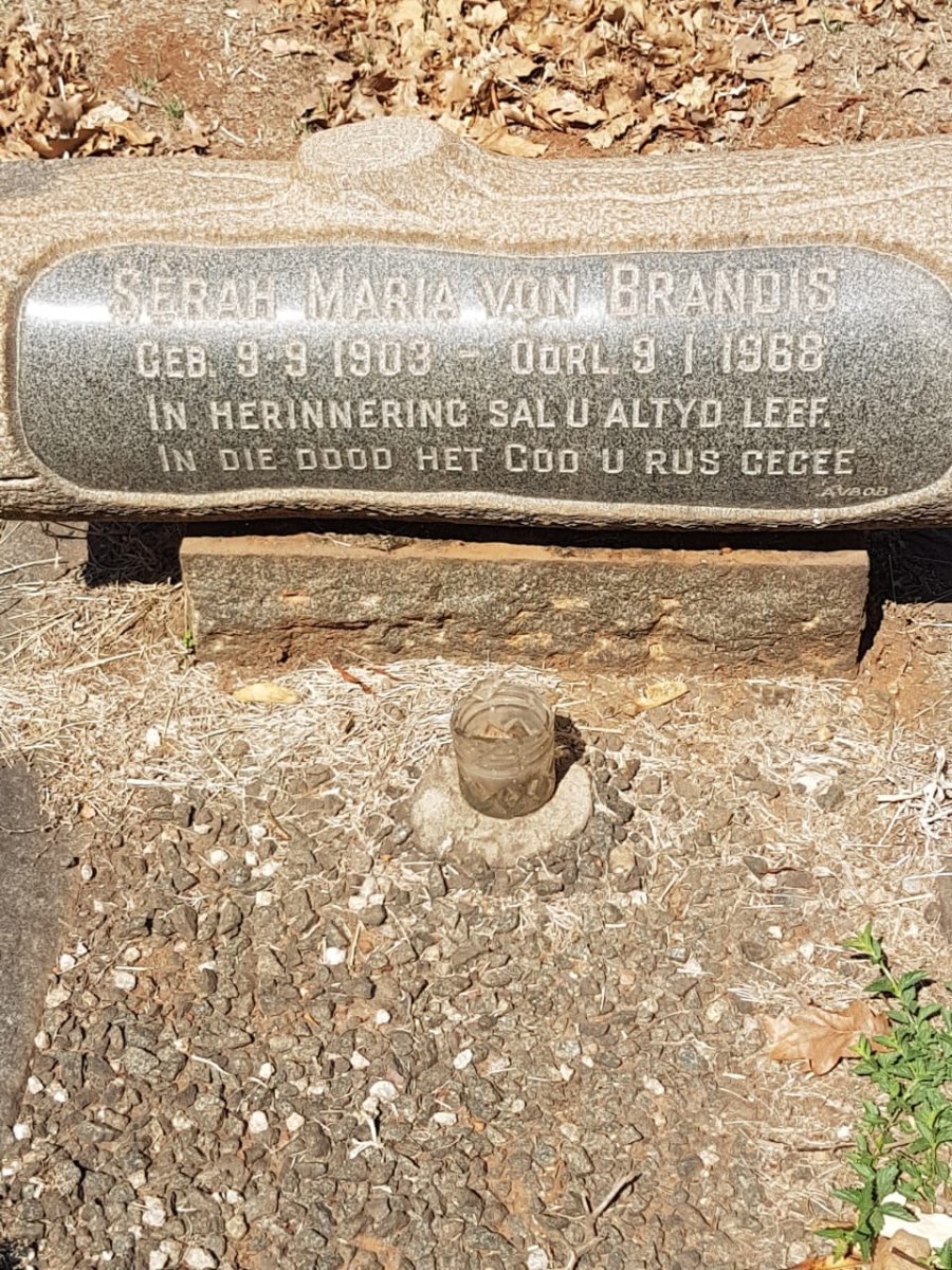 BRANDIS Serah Maria, von 1903-1968