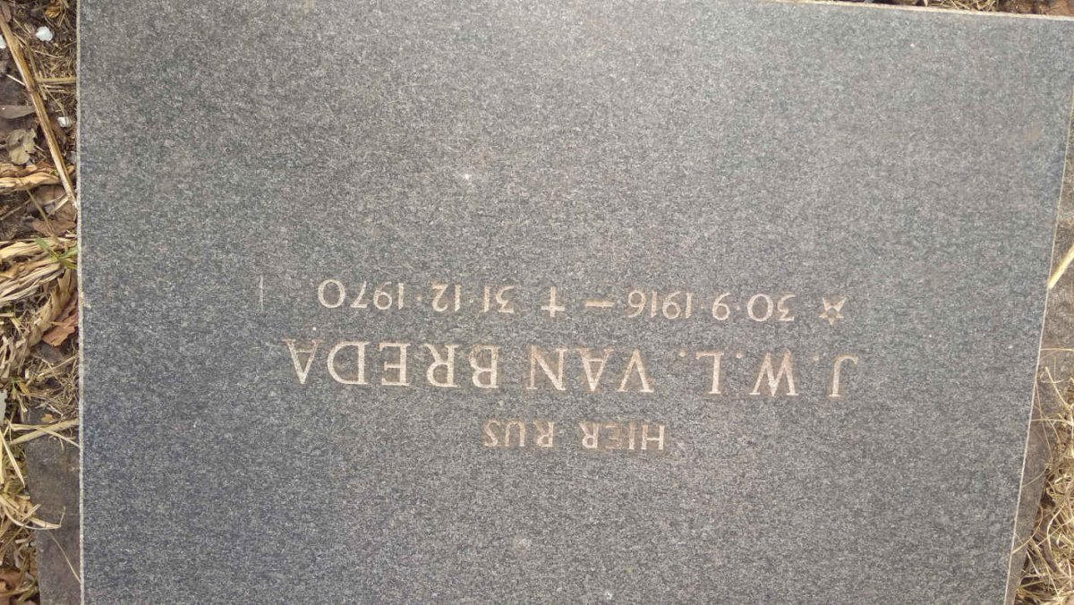 BREDA J.W.L., van 1916-1970