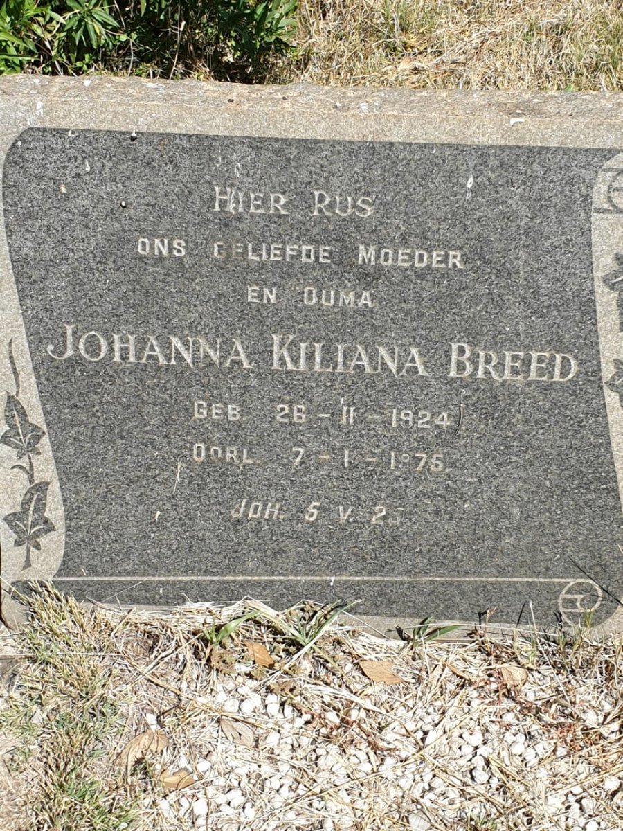BREED Johanna Kiliana 1924-1975