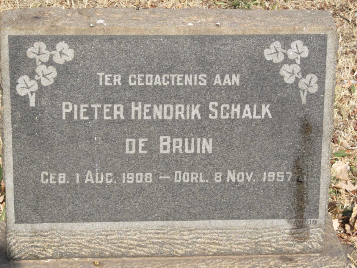 BRUIN Pieter Hendrik Schalk, de 1908-1957