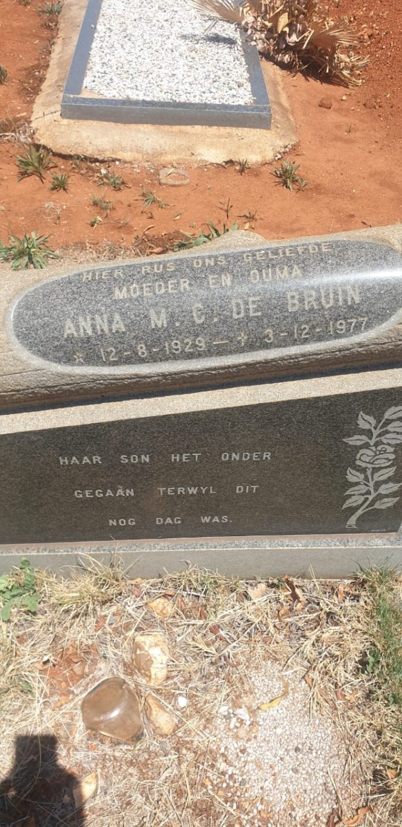 BRUIN Anna M.C., de 1929-1977