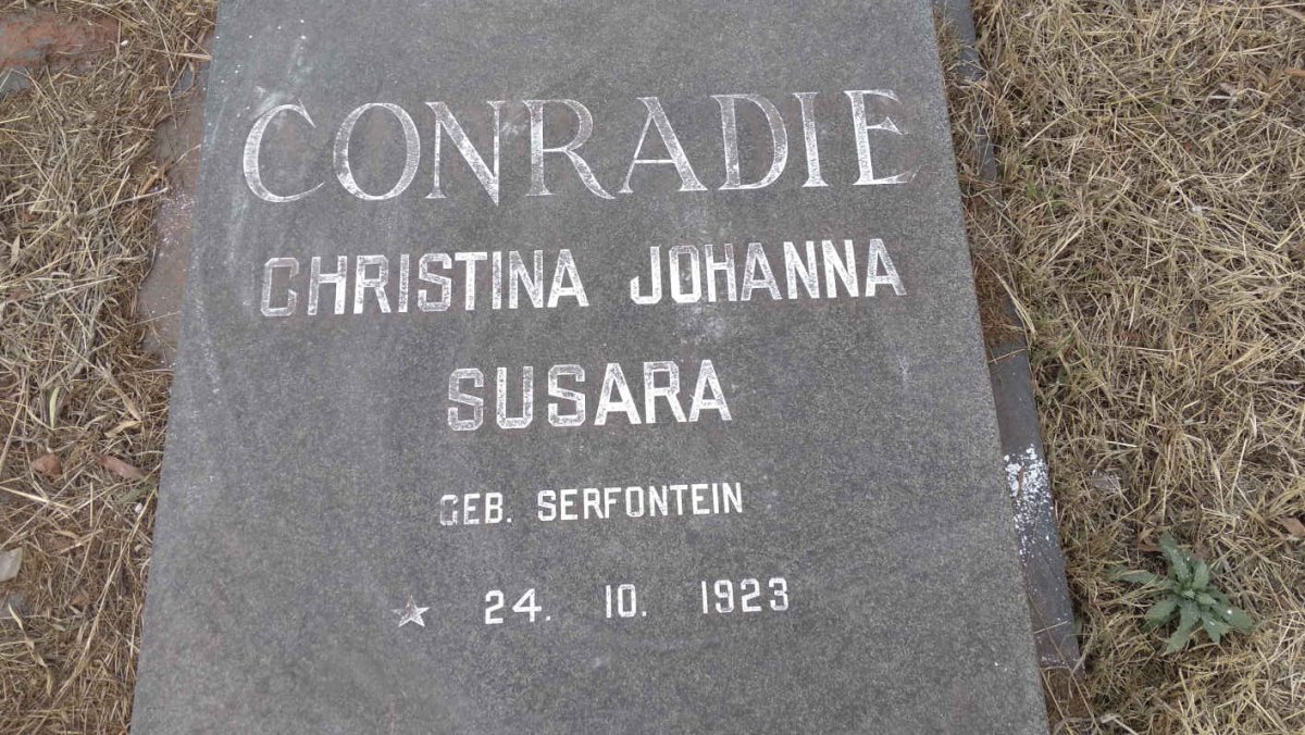 CONRADIE Christina Johanna Susara nee SERFONTEIN 1923-