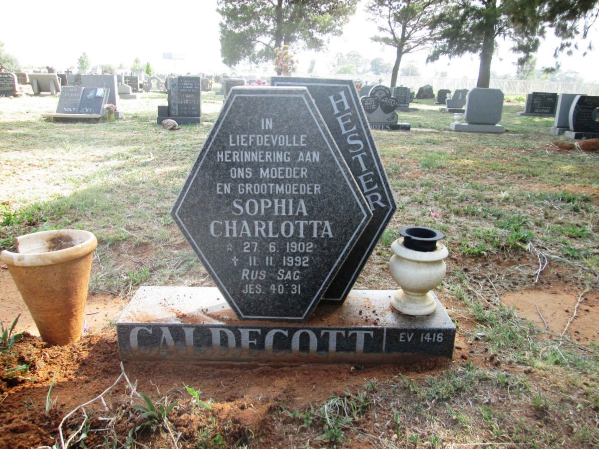 CALDECOTT Hester Sophia Charlotta 1902-1992