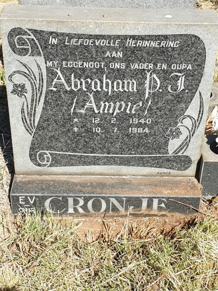 CRONJE Abraham P.J. 1940-1984