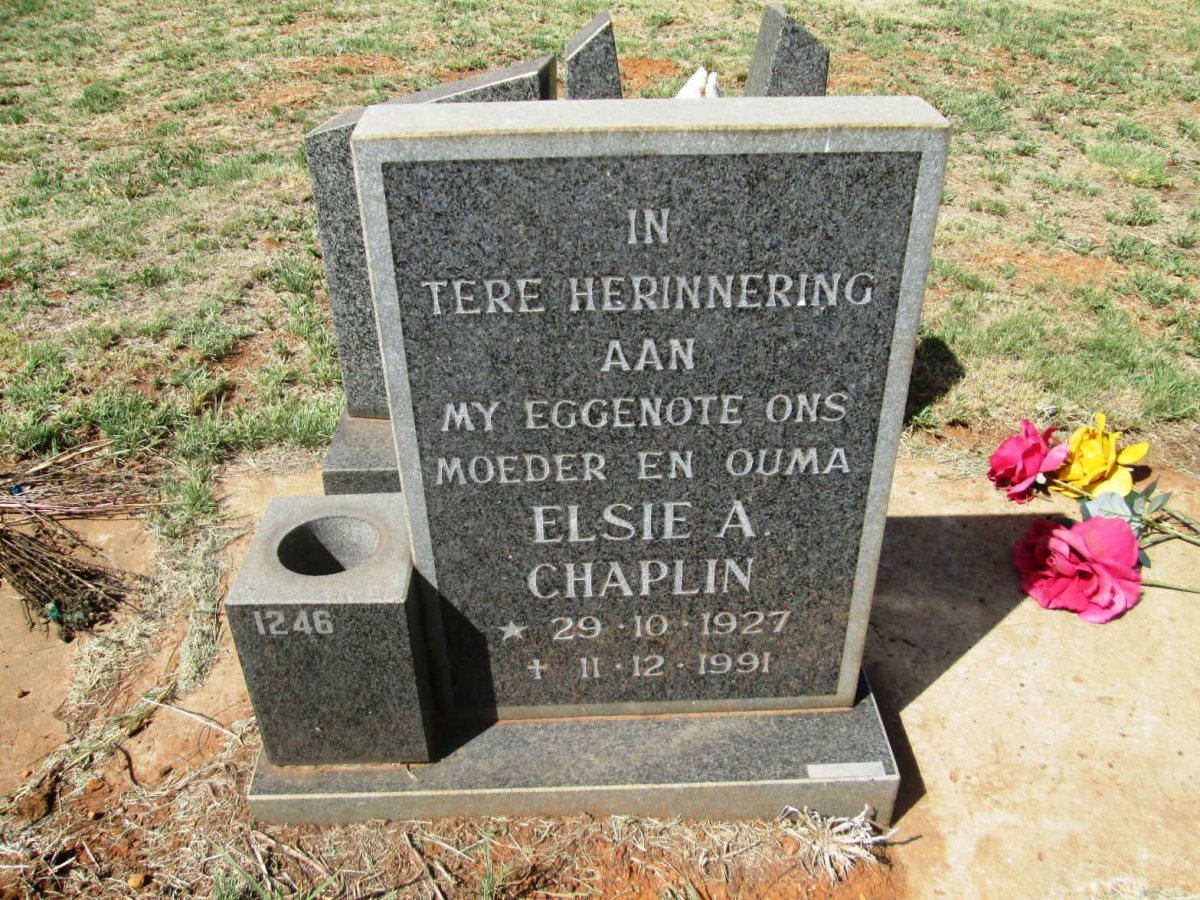 CHAPLIN Elsie A. 1927-1991