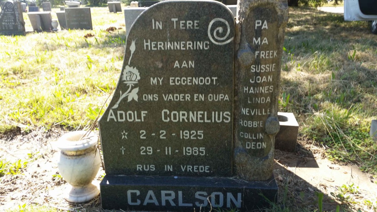 CARLSON Adolf Cornelius 1925-1985
