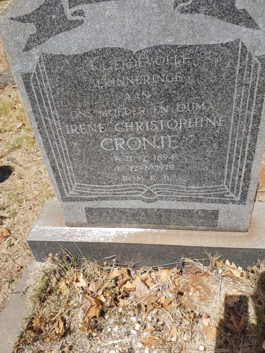 CRONJE Irene Christophine 1894-1979