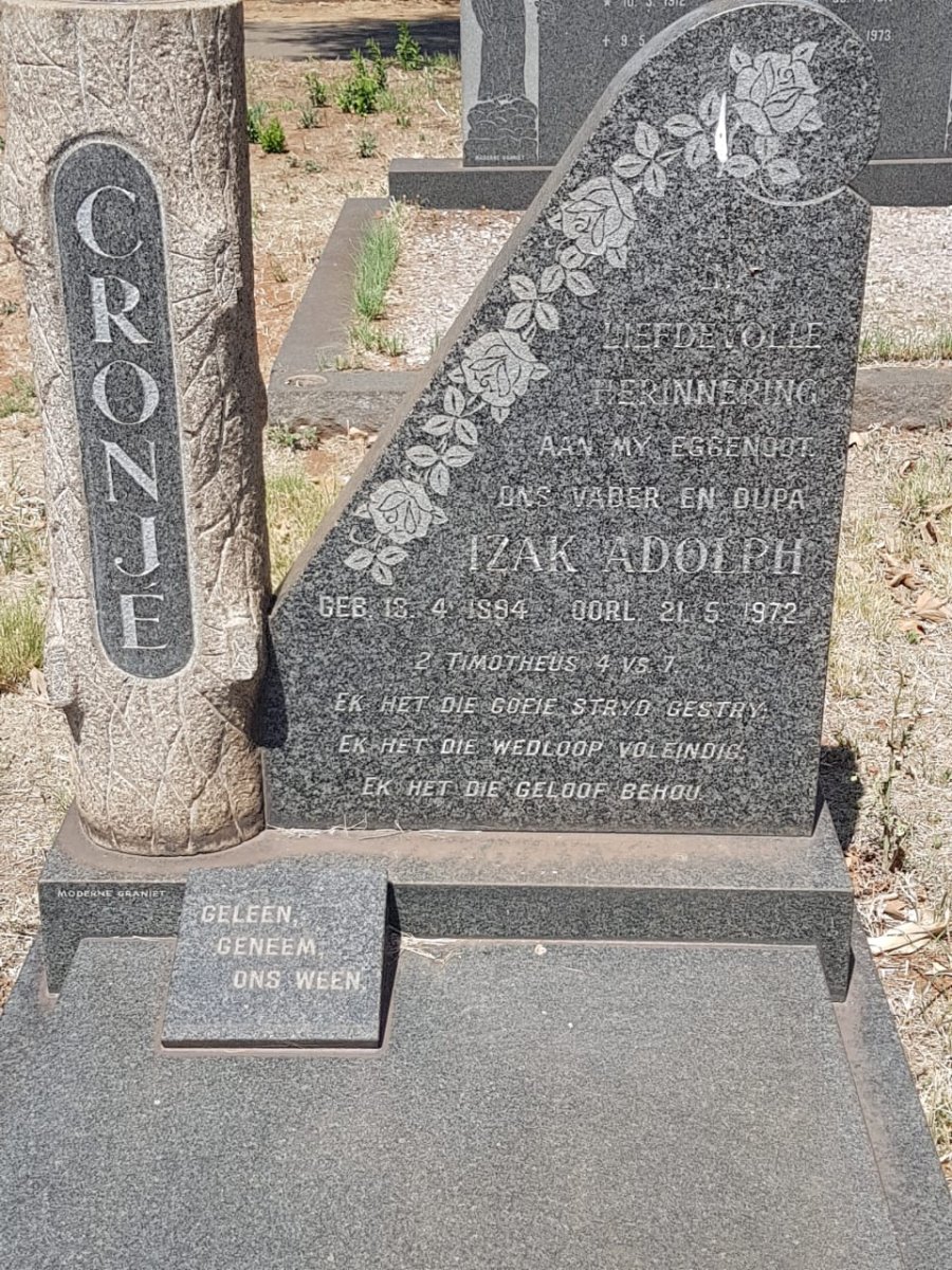 CRONJE Izak Adolph 1894-1972