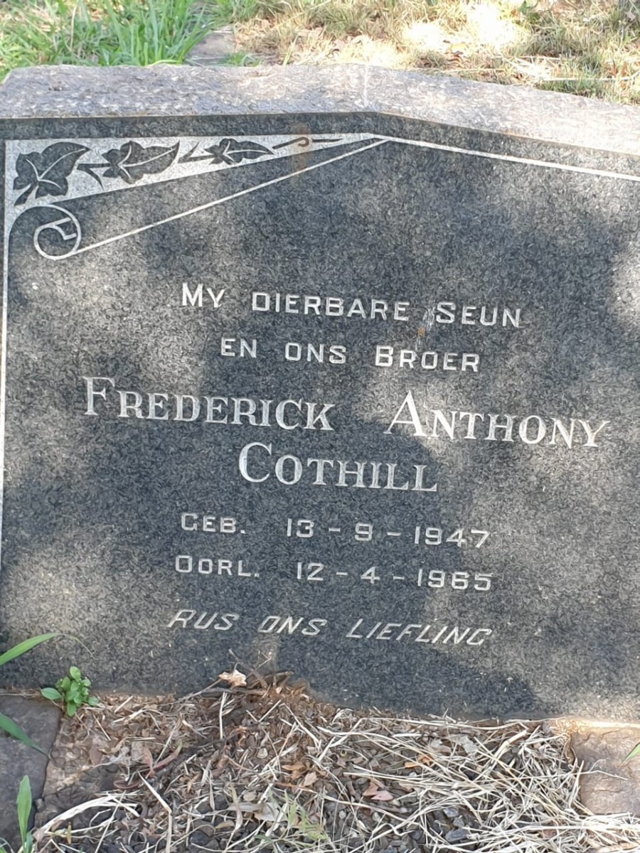 COTHILL Frederick Anthony 1947-1965
