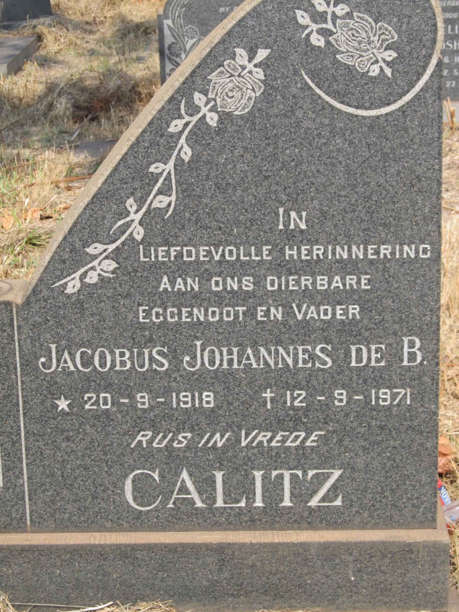 CALITZ Jacobus Johannes de B. 1918-1971