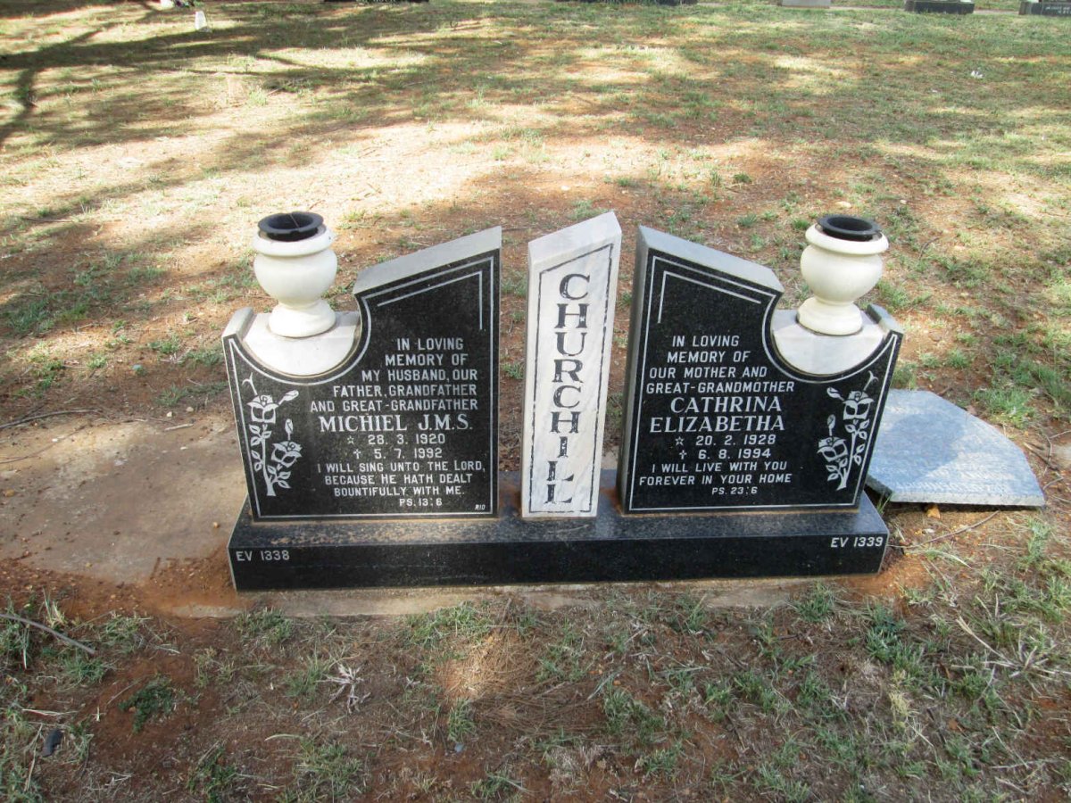 CHURCHILL Michiel J.M.S.1920-1992 &amp; Cathrina Elizabetha 1928-1994