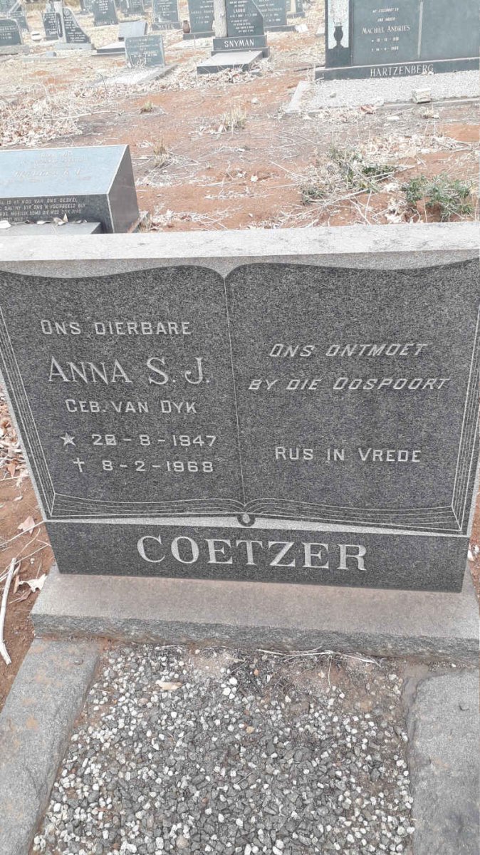 COETZER Anna S.J. nee VAN DYK 1947-1968