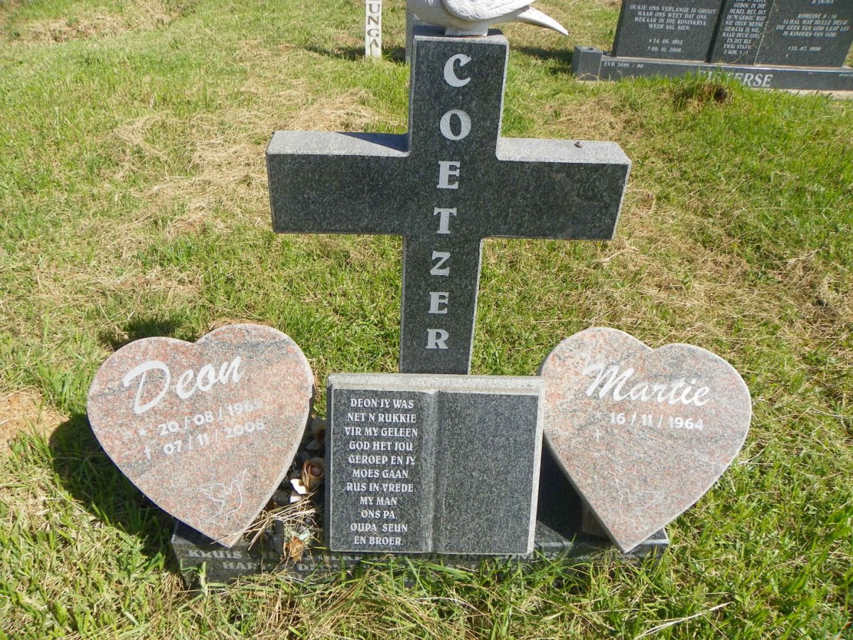 COETZER Deon 1965-2008 &amp; Martie 1964-