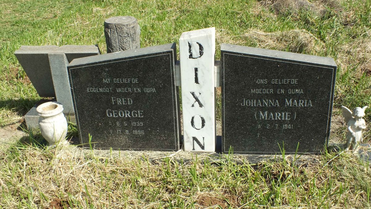 DIXON Fred George 1939-1996 &amp; Johanna Maria 1941-