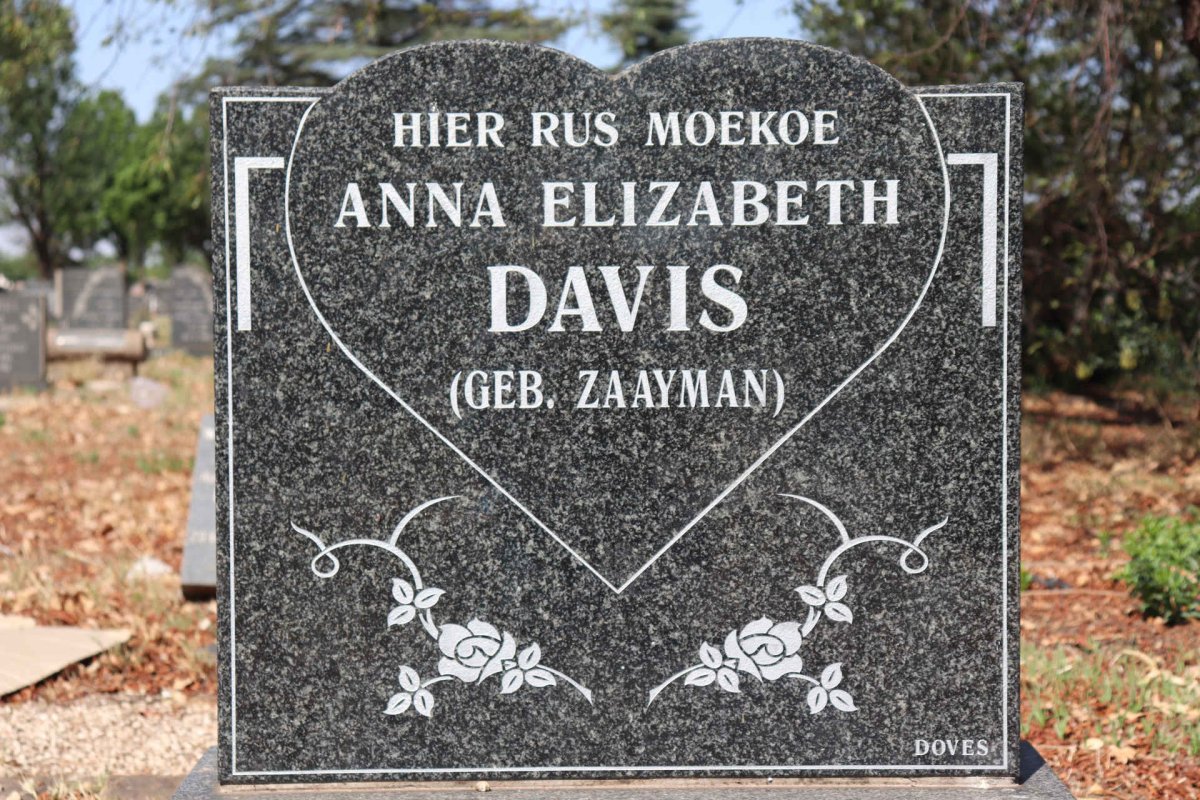 DAVIS Anna Elizabeth nee ZAAYMAN