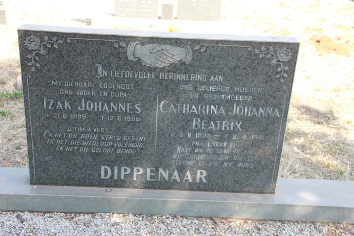 DIPPENAAR Izak Johannes 1899-1980 &amp; Catharina Johanna Beatrix 1908-1991