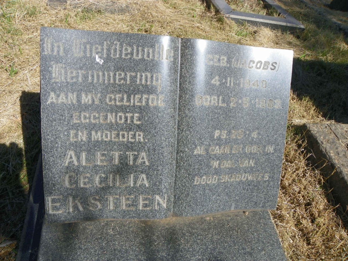 EKSTEEN Aletta Cecilia nee JACOBS 1940-1963