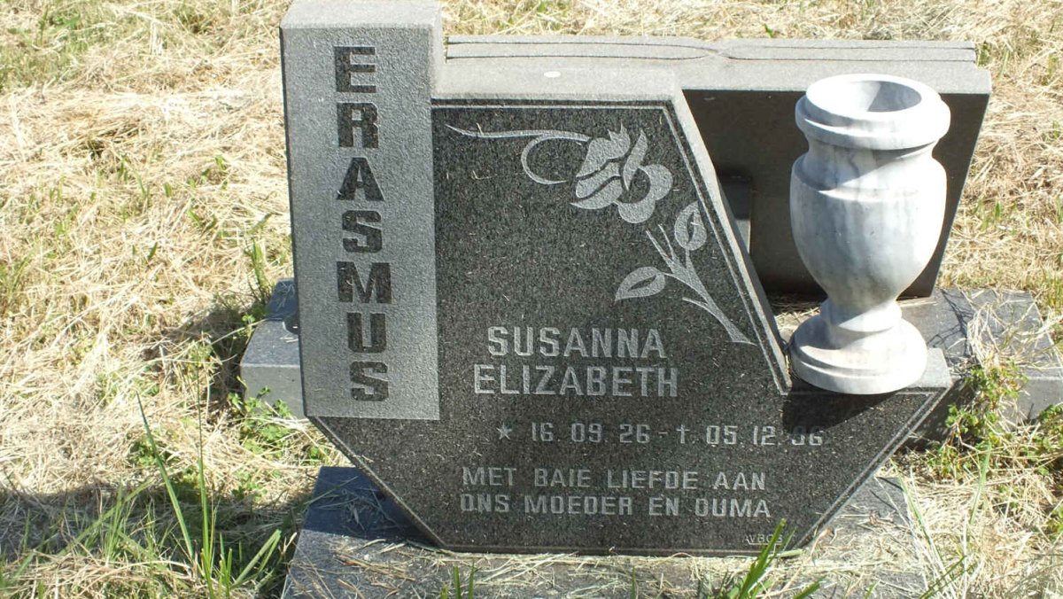 ERASMUS Susanna Elizabeth 1926-1996