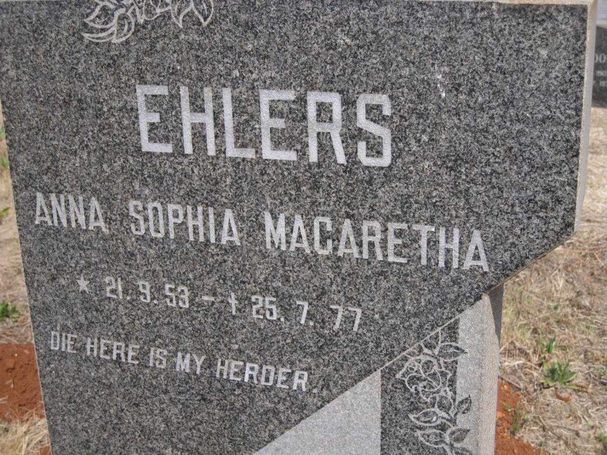 EHLERS Anna Sophia Magaretha 1953-1977
