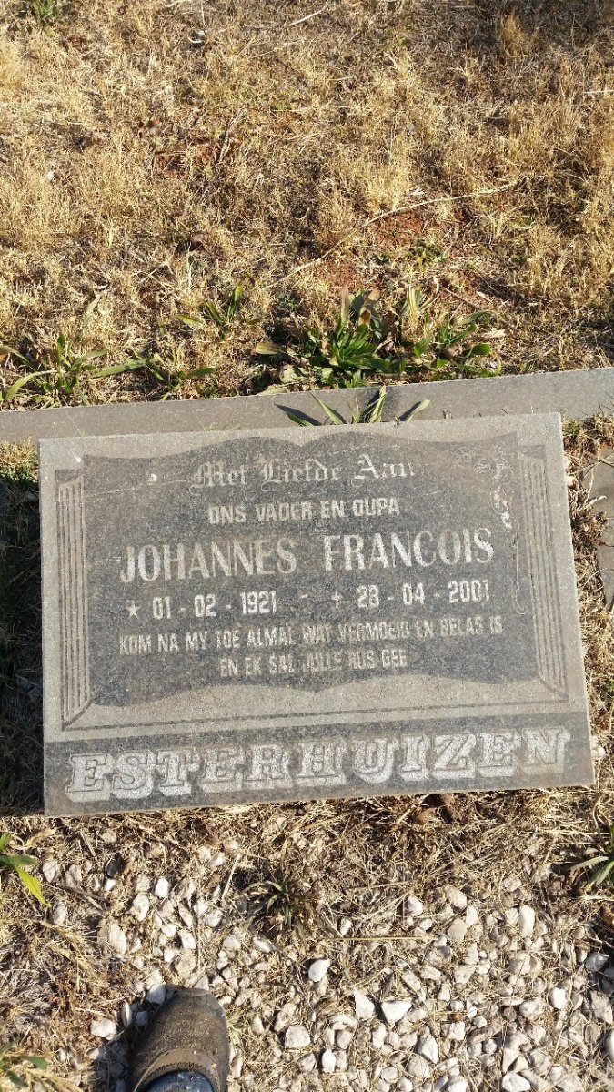 ESTERHUIZEN Johannes Francois 1921-2001