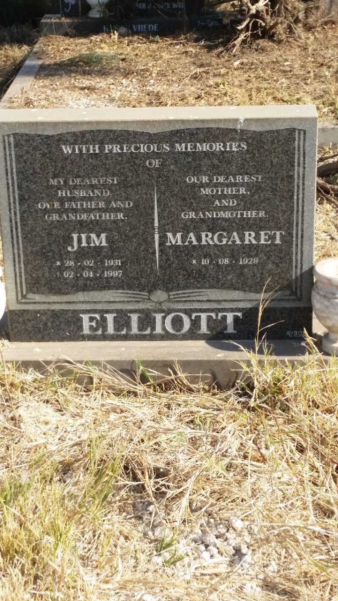 ELLIOTT Jim 1931-1997 &amp; Margaret 1929-