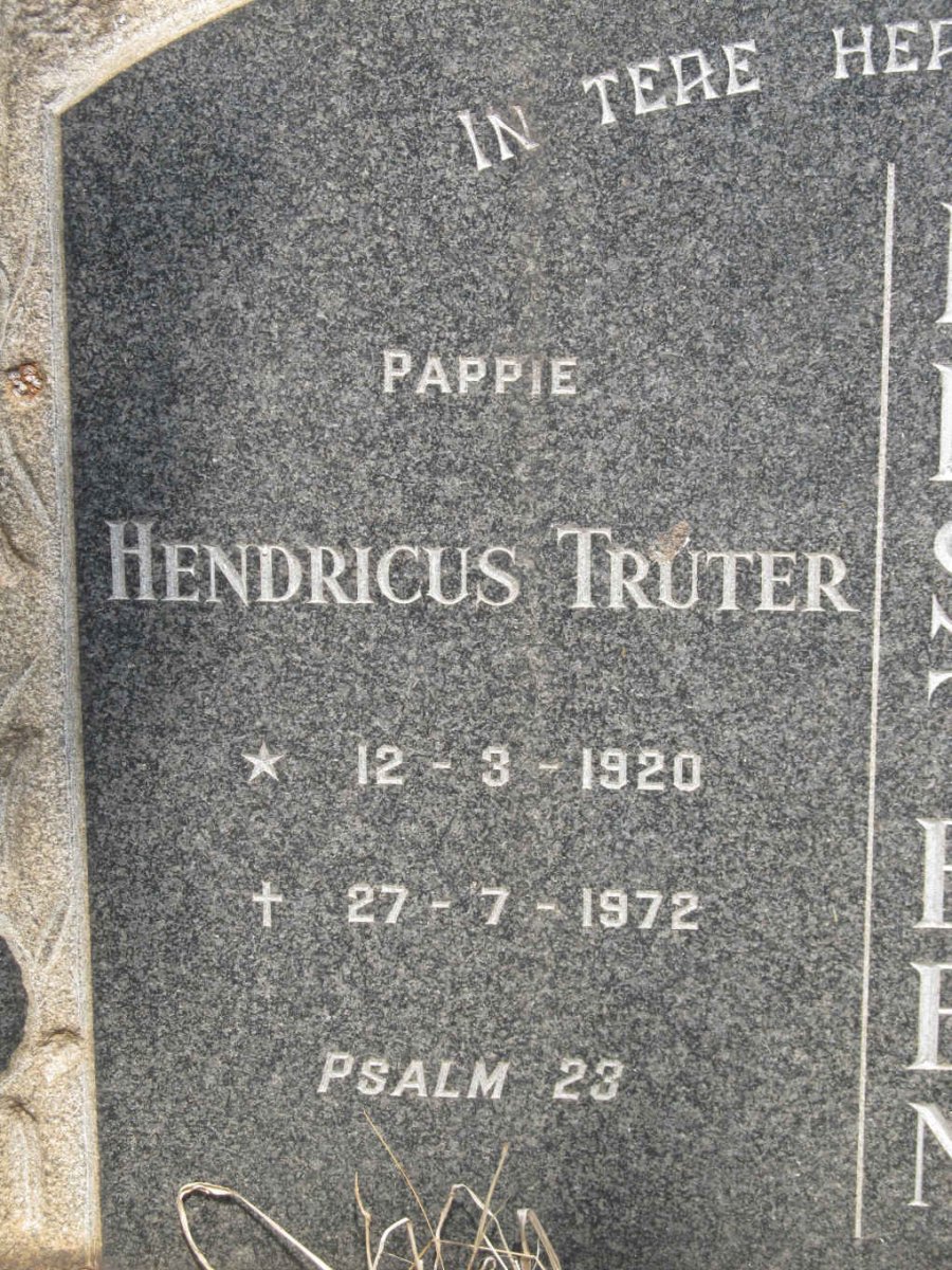 EKSTEEN Hendricus Truter 1920-1972 &amp; Edelweiss 1921-1969