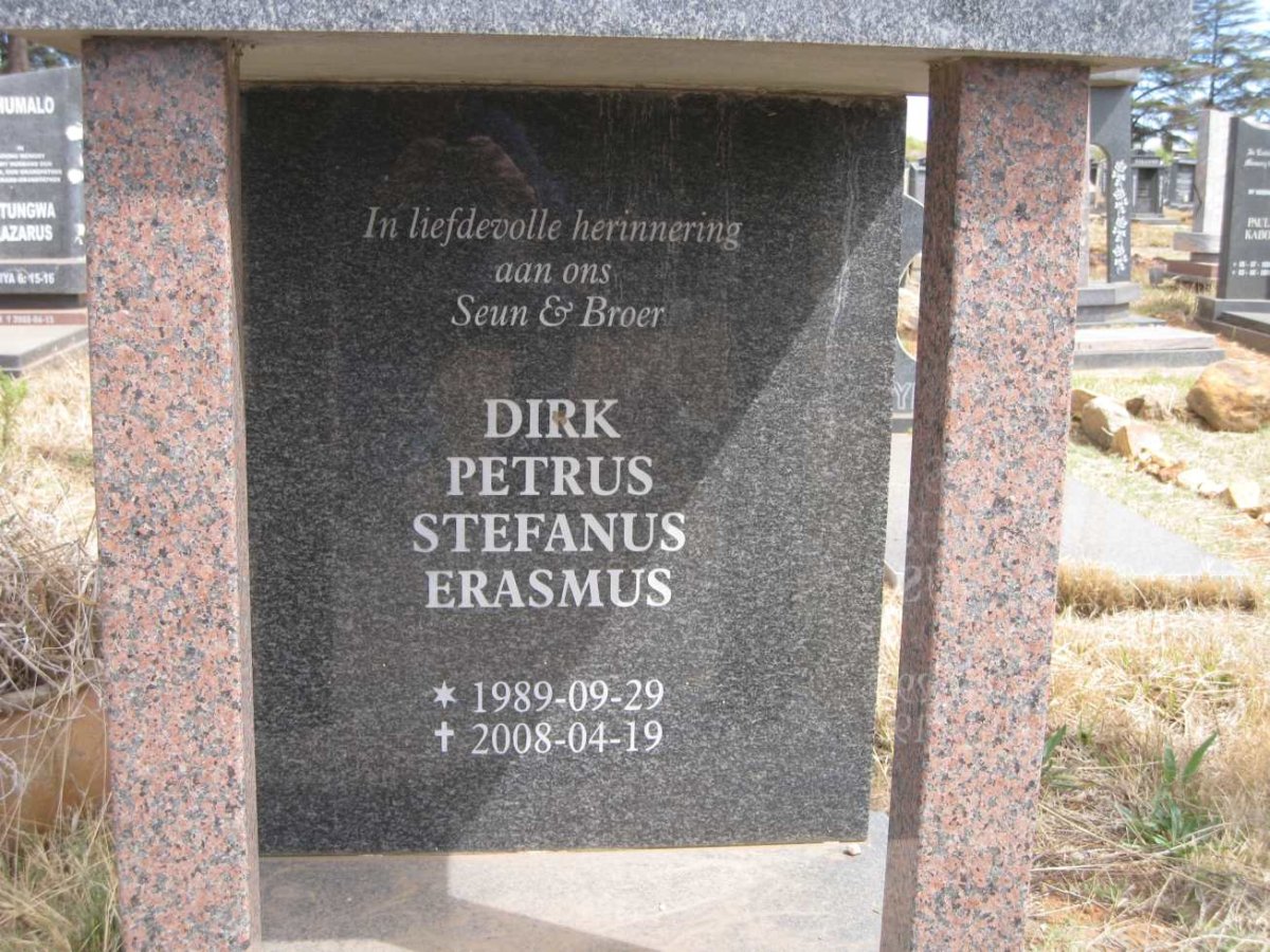 ERASMUS Dirk Petrus Stefanus 1989-2008