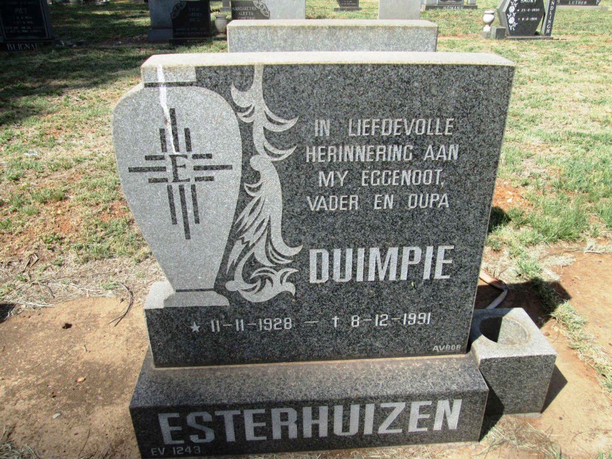 ESTERHUIZEN Duimpie 1928-1991