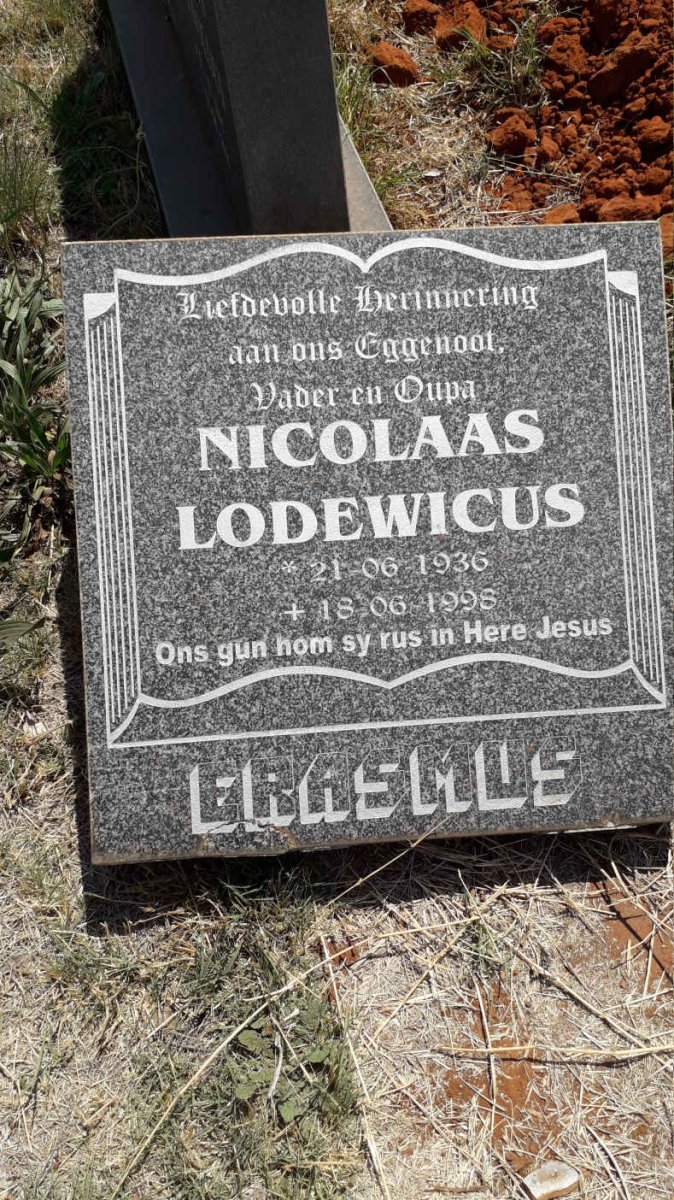 ERASMUS Nicolaas Lodewicus 1936-1998