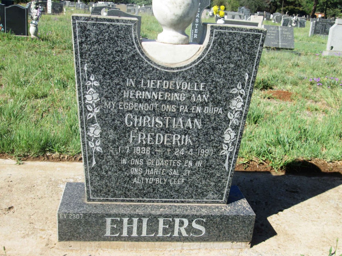 EHLERS Christiaan Frederik 1936-1997