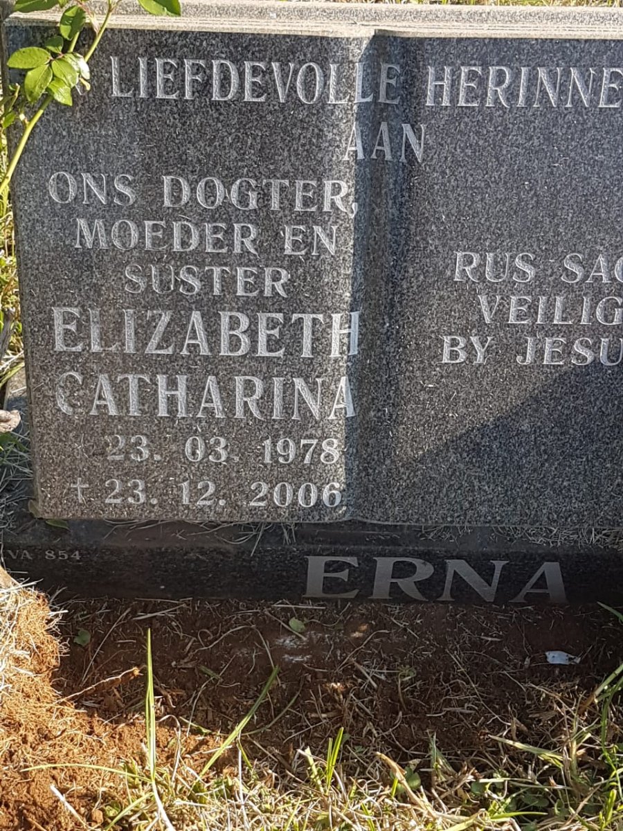 ERNA Elizabeth Catharina 1978-2006