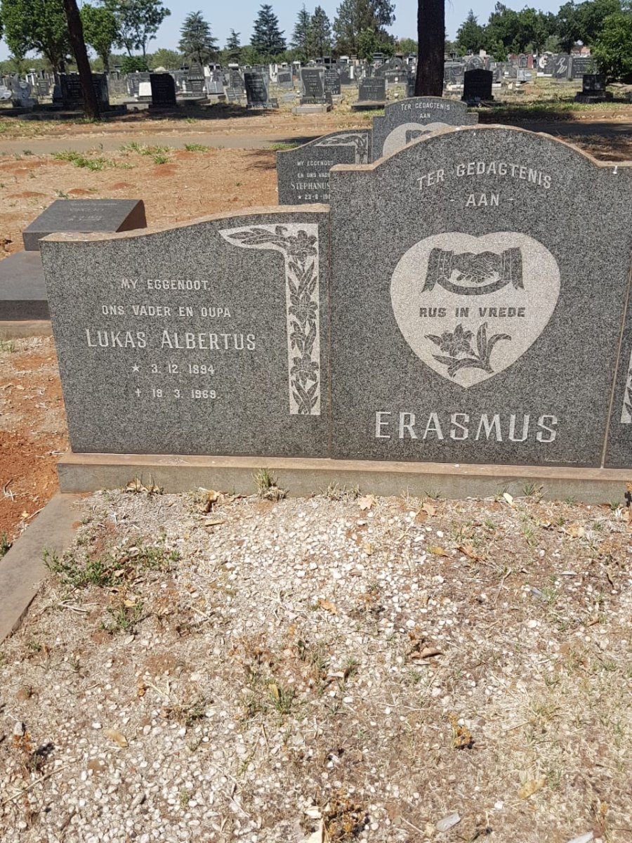 ERASMUS Lukas Albertus 1894-1969