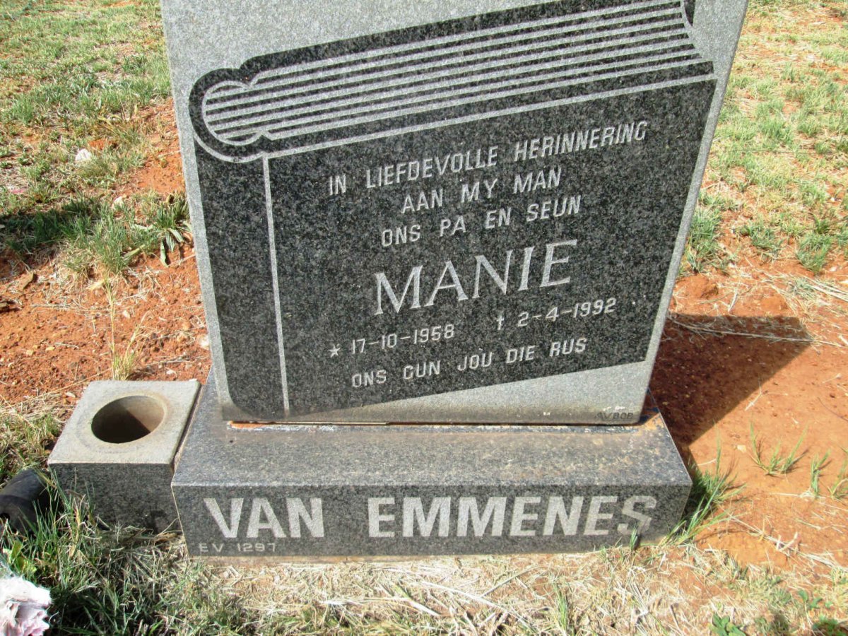 EMMENES Manie, van 1958-1992