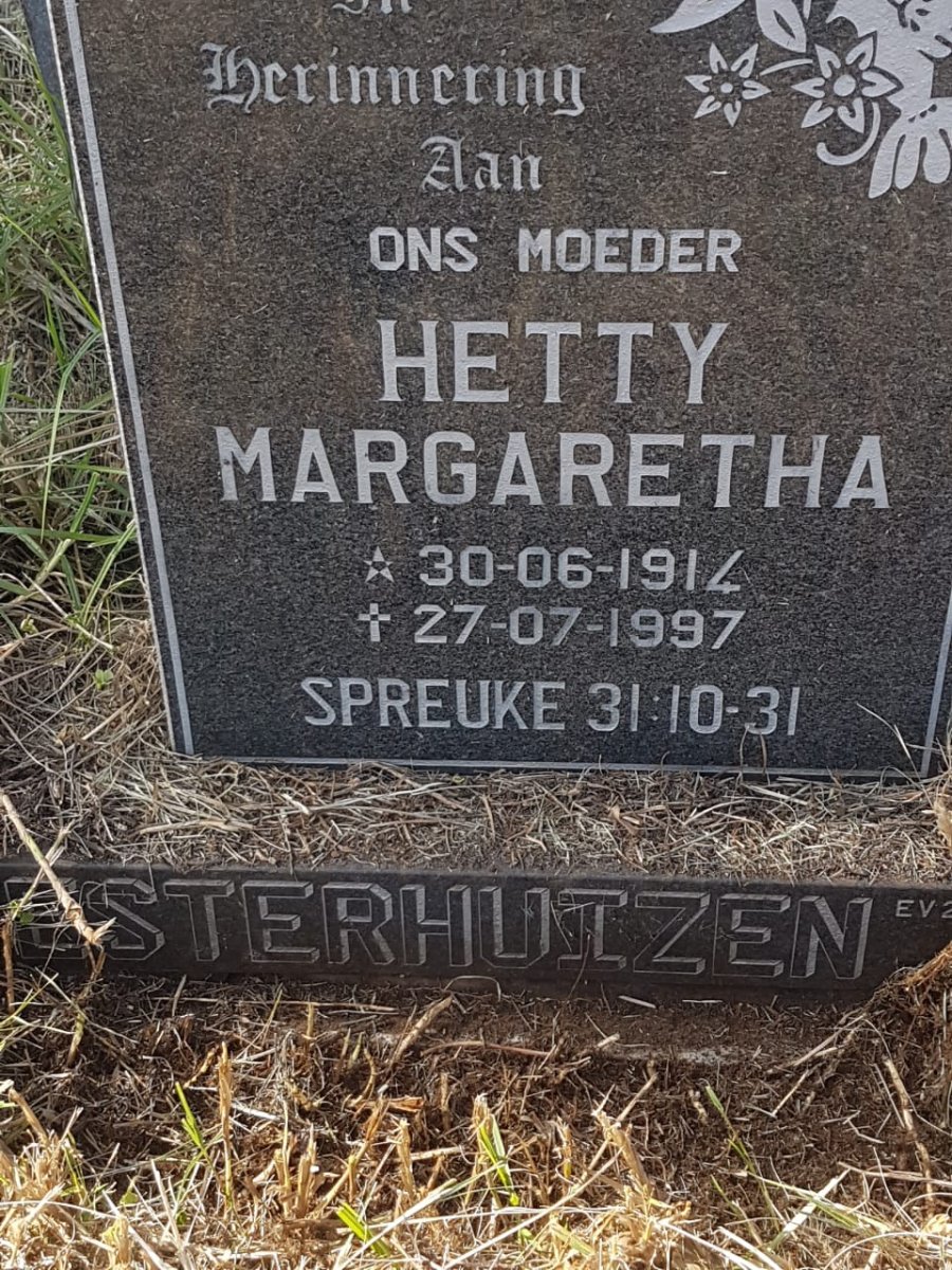 ESTERHUIZEN Hetty Margaretha 1914-1997