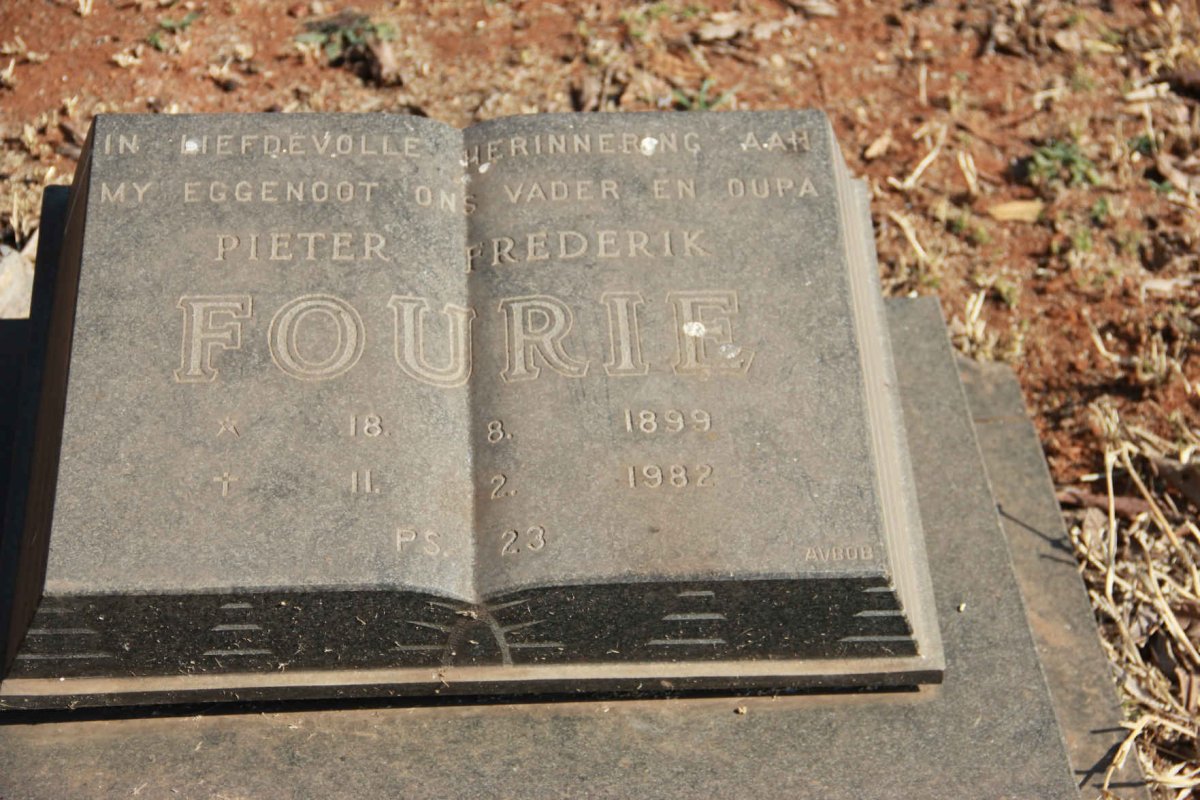 FOURIE Pieter Frederik 1899-1982